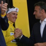 Macron visits Tour de France as Pogačar wins stage 12 at Hautacam