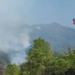 Huge wildfire breaks out on Mount Vesuvius with flames visible from Naples