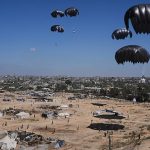 Planes drop humanitarian aid into Gaza Strip as Israeli fire reportedly kills at least 18