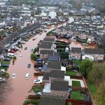 Aerial video shows Storm Claudia flooding Monmouth: Large parts of Welsh town submerged