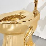 The golden toilet returns to auction with a starting bid of $10 million