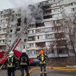 Russian drone strike hits Zaporizhzhia apartment block and injures three