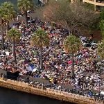 Crowds gather early at Sydney Harbour for New Year’s Eve fireworks