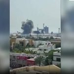 Moment Iranian strike hits US military base in Bahrain