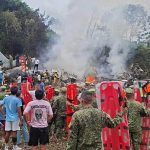 Burning wreckage seen after Colombian military plane crash