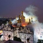 Russian strikes on Ukraine kill at least nine and leave historic Kyiv cathedral in flames