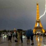 Watch: Lightning hits Eiffel Tower during violent storm in Paris