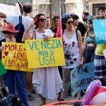 ‘Make America Read Again’: Venice protesters greet US ambassador with protest signs