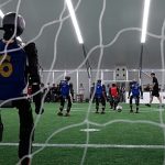 Humanoid robots showcase football skills