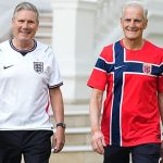 UK and Norway leaders don national team shirts ahead of World Cup clash