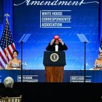 Trump returns to White House Correspondents’ Dinner after April shooting