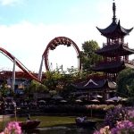 Neon lights and lanterns glow in new Hikari area at Tivoli, Denmark