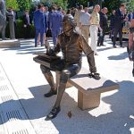 Trump adds bronze statue of Thomas Jefferson to transformed White House Rose Garden