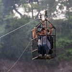 Nepal Army cable helps Nuwakot flood survivors cross river
