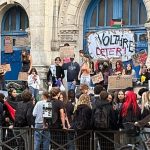 French protests over school conditions spread as students set fires and put up blockades