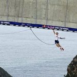 South Africa: Athlete traverses 600 monkey bars under a 216-metre bridge